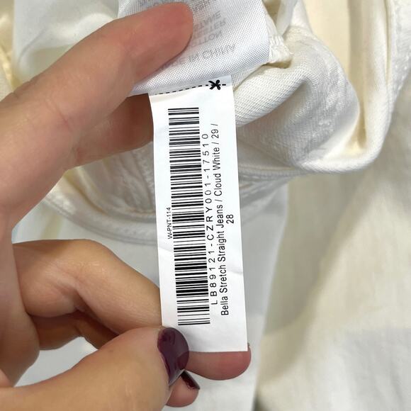 NWT QUINCE Bella Stretch Straight Jeans Organic Cotton Denim Cloud White Size 29 - Picture 10 of 11